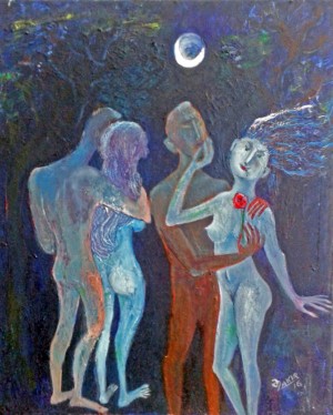 10.Moonlight Night 2016year60x50cm Original Painting Oil on Canvas 4000$ by ZAKIR AHMEDOV